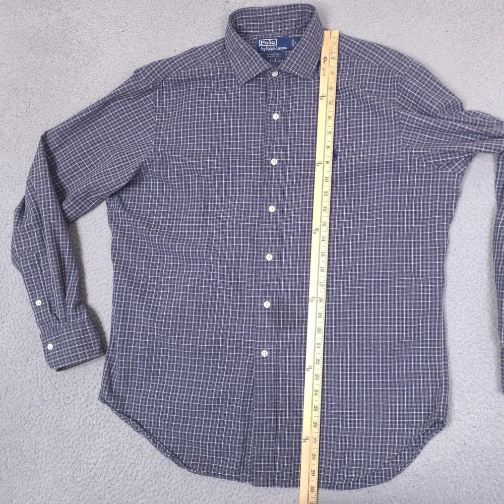Vintage Polo Ralph Lauren Shirt‎ Mens Large Blue Plaid Stanton Classic Fit *Read